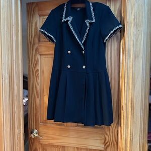 Karl Lagerfeld Black Dress with Silver Accents